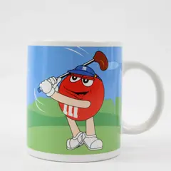 Galerie Ceramic Red and Yellow Peanut M&M Baseball Coffee Mug - Collectible