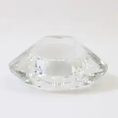 New Crystal Glass Votive Candle Holder 4in Faceted Round Decorative