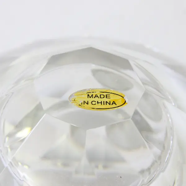 New Crystal Glass Votive Candle Holder 4in Faceted Round Decorative