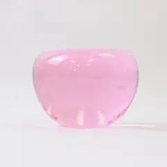 Vintage Pink Glass Apple Paperweight Broken Stem 4x4x3in Decorative