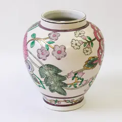 Chinese Porcelain Hand-Painted Floral Ginger Jar 6.5" H No Lid