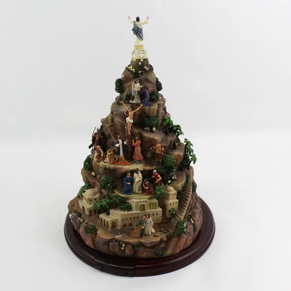 Thomas Kinkade Faith Mountain Light Up Sculpture As-Is Lots of Broken Pieces