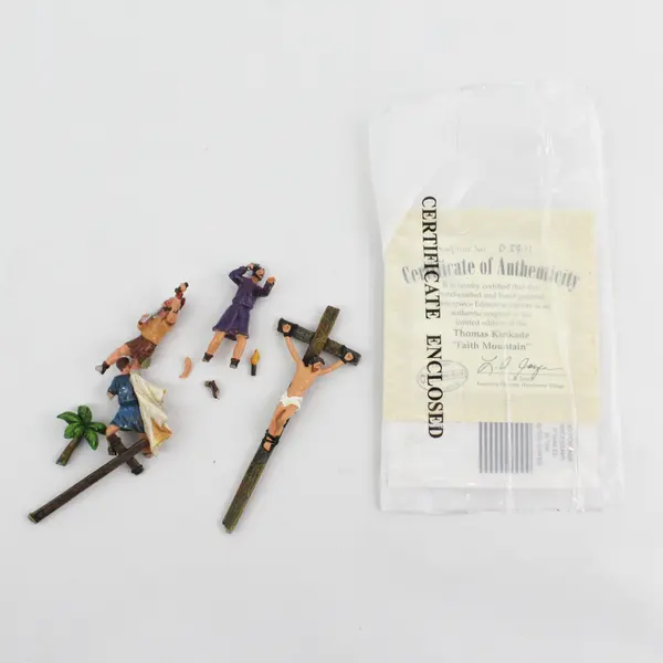 Thomas Kinkade Faith Mountain Light Up Sculpture As-Is Lots of Broken Pieces