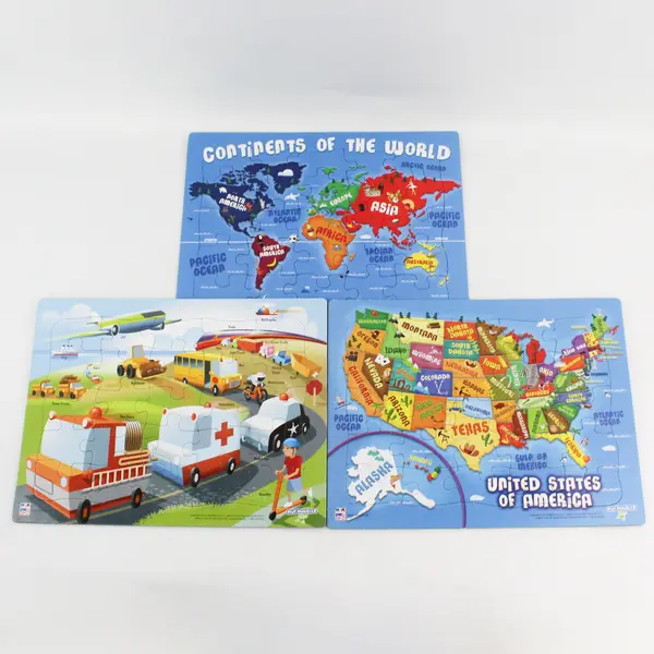 Lot of 3 PlayMonster Children's Educational Jigsaw Puzzles