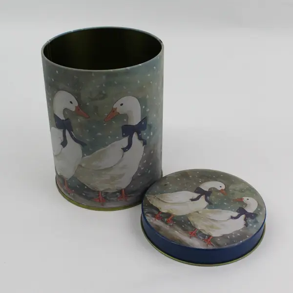 1980's Tin Canister Set of 3 Snow Geese Nesting Tins