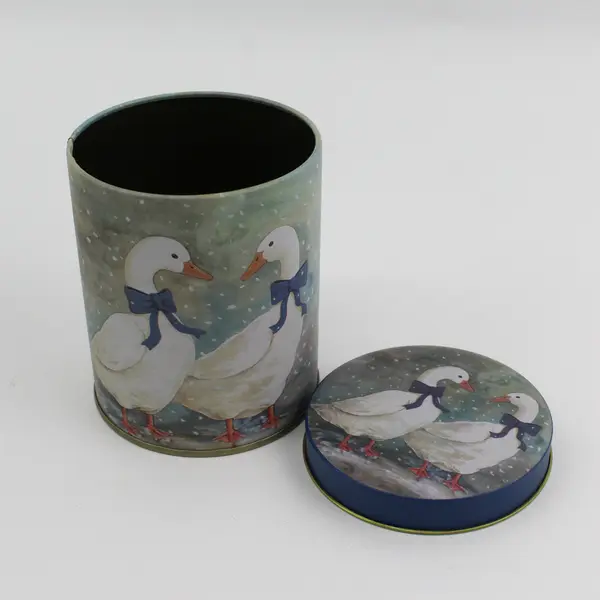 1980's Tin Canister Set of 3 Snow Geese Nesting Tins