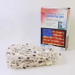ROMAN LIGHTS American Flag Net Light Set 4x6 ft Patriotic String Lights
