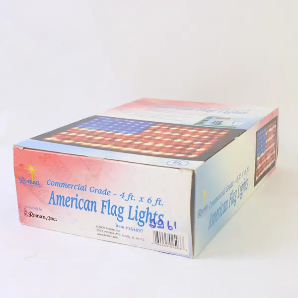 ROMAN LIGHTS American Flag Net Light Set 4x6 ft Patriotic String Lights