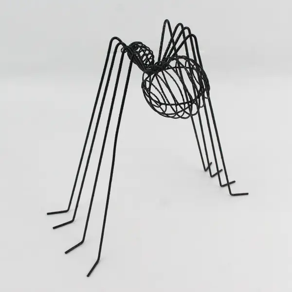 Christopher Radko-Style Halloween Black Spider Wire Ornament Stand 11" Tall