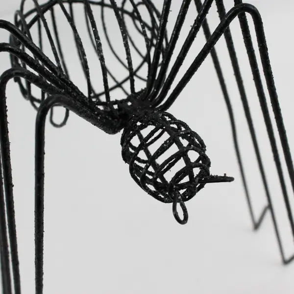 Christopher Radko-Style Halloween Black Spider Wire Ornament Stand 11" Tall