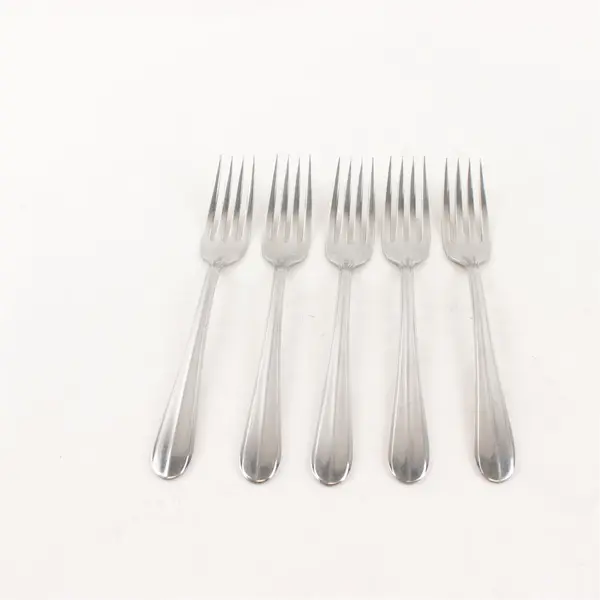 Lot Of 5 International Silver (Silco) Bradford Pattern 18/8 SS Forks 7.25" Good
