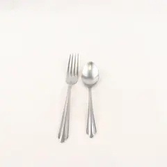 Lot of 2 National Stainless NST23 Pattern 1 Teaspoon 6" 1 Dinner Fork 7.25" Good