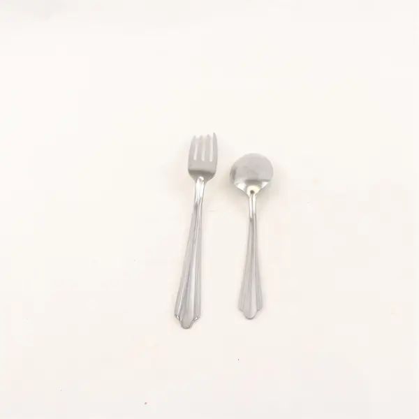 Lot of 2 National Stainless NST23 Pattern 1 Teaspoon 6" 1 Dinner Fork 7.25" Good