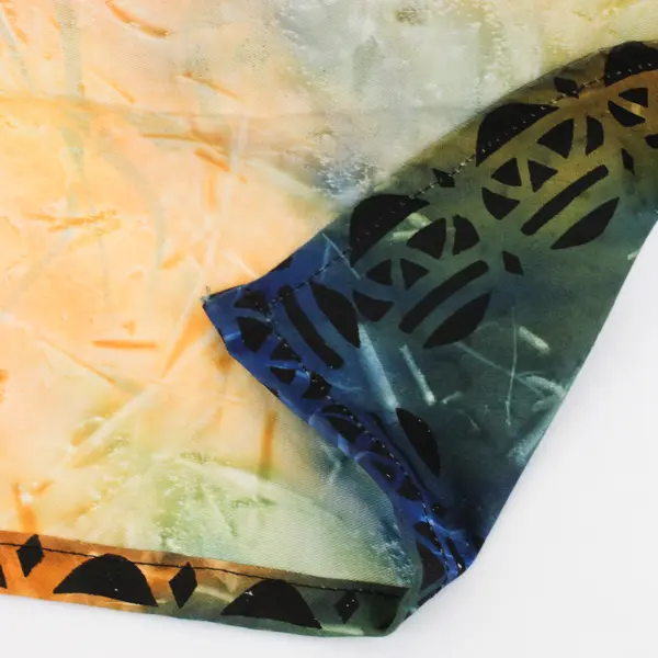 Blue & Orange Printed Rectangular Wall Hanging Fabric Home Decor 17"x57"