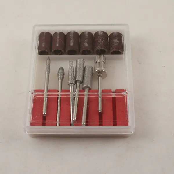 6pc Nail Drill Bits Set w/ Sanding Bands for Acrylic Gel & Cuticle