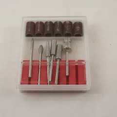 6pc Nail Drill Bits Set w/ Sanding Bands for Acrylic Gel & Cuticle