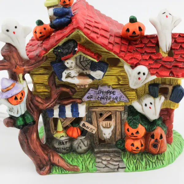 Unbranded Spooky Hollow Light Up Porcelain Halloween House (Tested & Works)
