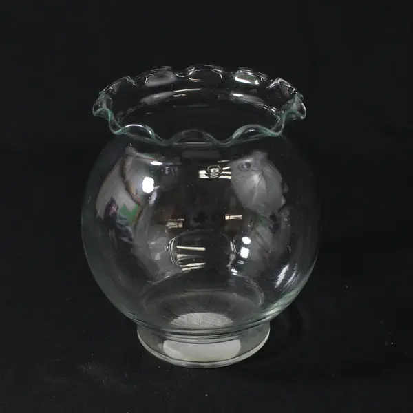 Lot Of 2 Indiana Glass Matching Clear Glass Small Round Bouquet Vases 5.5" Tall