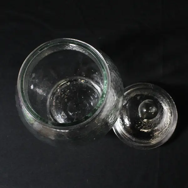 Unbranded Clear Pressed Glass Apothecary/Candy Jar With  Matching Lid 9" Tall