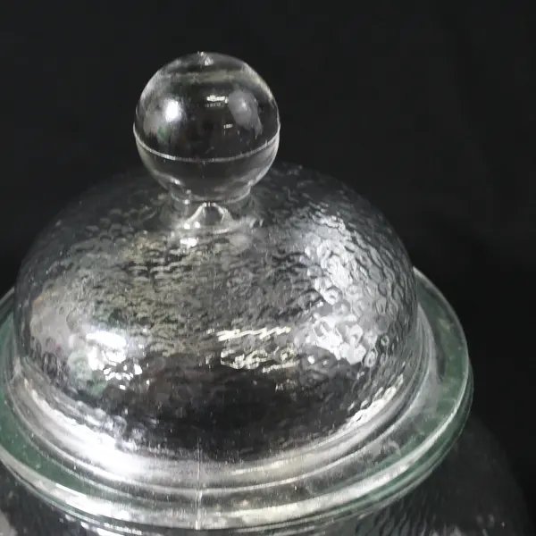 Unbranded Clear Pressed Glass Apothecary/Candy Jar With  Matching Lid 9" Tall