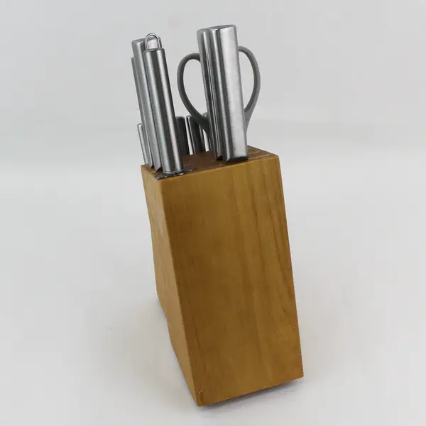 Set Of 14 Out Of 15 Astercook Kitchen Stainless Steel Knife Wooden Storage Block
