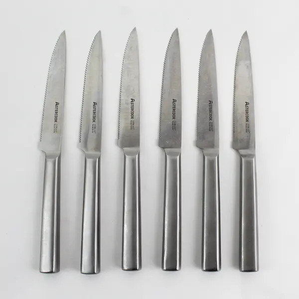 Set Of 14 Out Of 15 Astercook Kitchen Stainless Steel Knife Wooden Storage Block