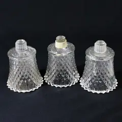 Lot Of 3 Indiana Glass Company Matching Diamond Point Peg Votive Candle Holders