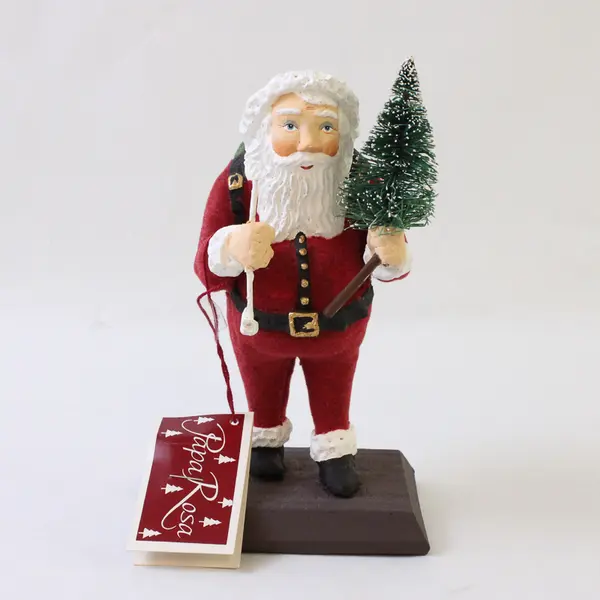 Dept 56 Papa Rosa Santa Flocked Figurine 7 in Holiday Collectible