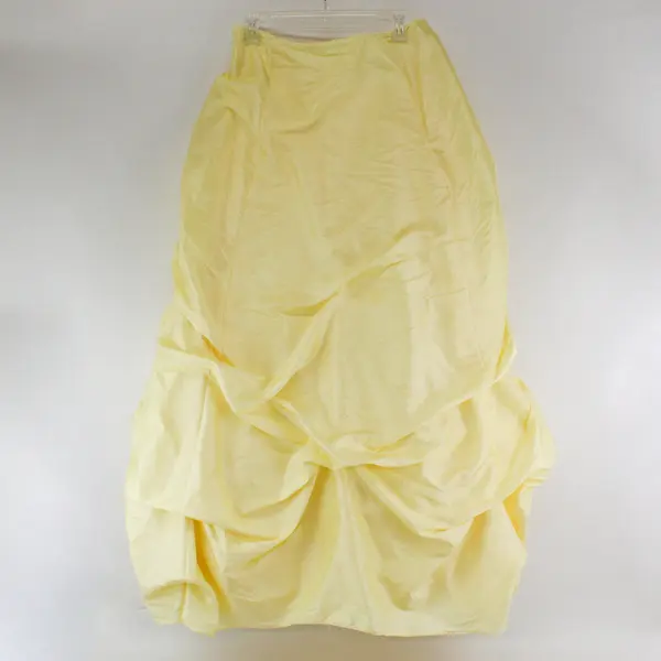 David's Bridal Butter Yellow Full-Length A-Line Skirt with Sash Women's Size 10