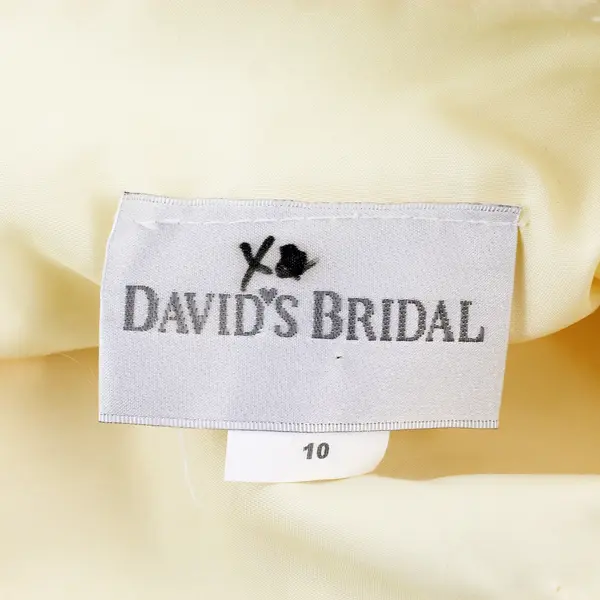 David's Bridal Butter Yellow Full-Length A-Line Skirt with Sash Women's Size 10