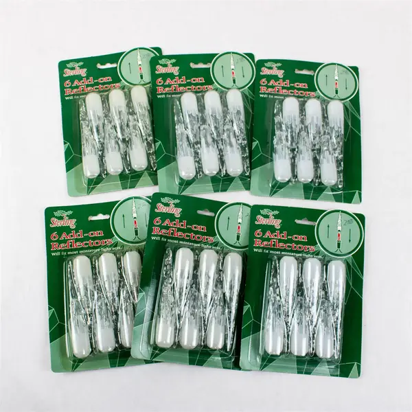 Set of 6 Vintage Sterling Christmas Tree Light Add-On Reflectors 36pc