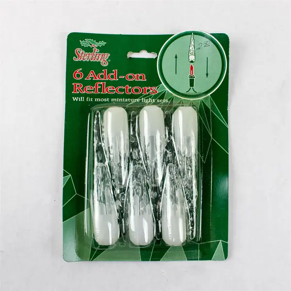 Set of 6 Vintage Sterling Christmas Tree Light Add-On Reflectors 36pc