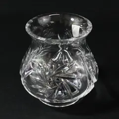 Unbranded Poland Clear Cut Crystal Glass Hurricane Lamp Globe/Shade 4.5" Tall