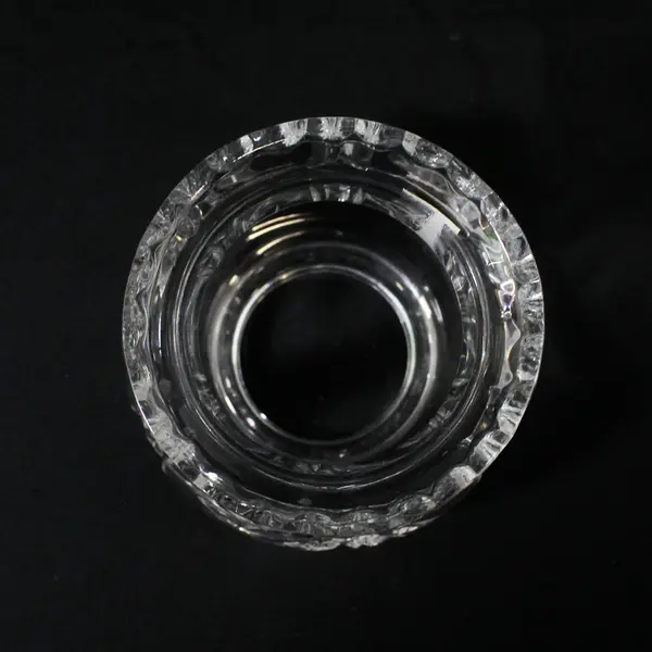 Unbranded Poland Clear Cut Crystal Glass Hurricane Lamp Globe/Shade 4.5" Tall