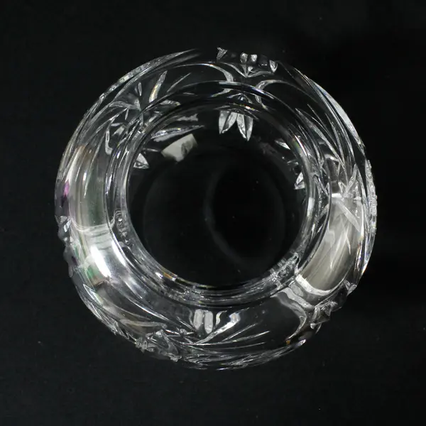 Unbranded Poland Clear Cut Crystal Glass Hurricane Lamp Globe/Shade 4.5" Tall