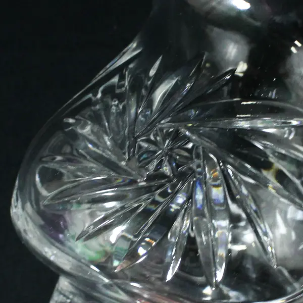 Unbranded Poland Clear Cut Crystal Glass Hurricane Lamp Globe/Shade 4.5" Tall