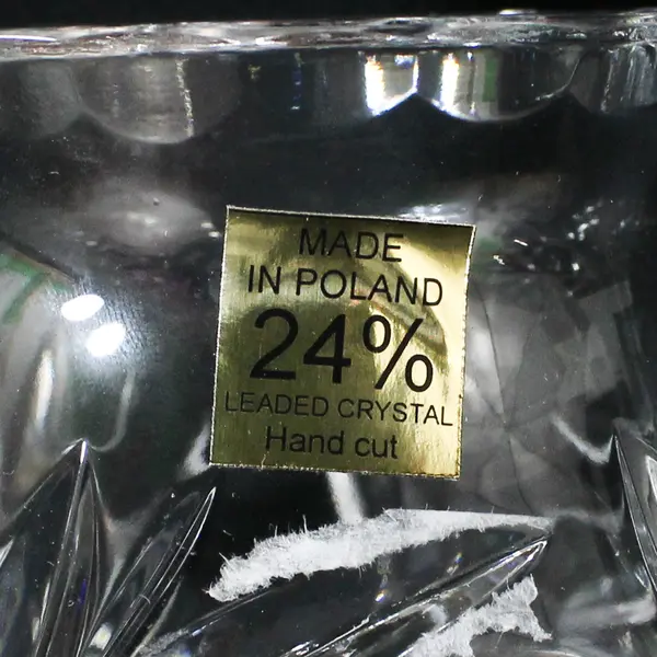 Unbranded Poland Clear Cut Crystal Glass Hurricane Lamp Globe/Shade 4.5" Tall