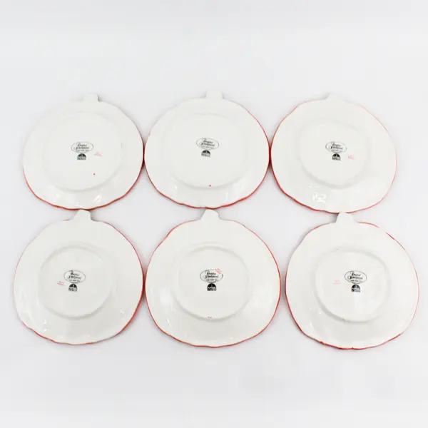 Lot Of 6 Certified International Orange Jack-O'-Lantern "Treat" Plates 8"