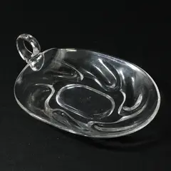 Unbranded Leaf Shaped Clear Glass Small Candy Dish/Trinket Tray 7.25" Long