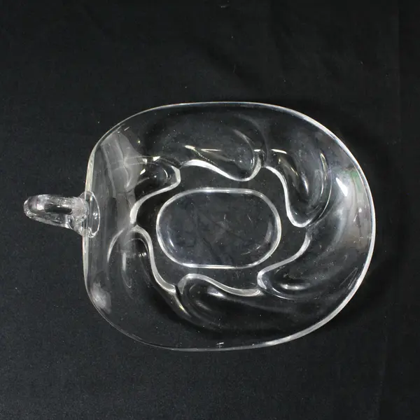 Unbranded Leaf Shaped Clear Glass Small Candy Dish/Trinket Tray 7.25" Long