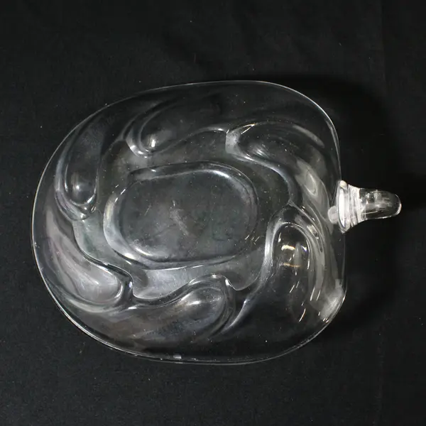 Unbranded Leaf Shaped Clear Glass Small Candy Dish/Trinket Tray 7.25" Long