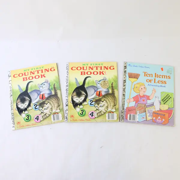 Vintage Lot of 3 Learning To Count Little Golden Books 1985 & 1957 Hardcover