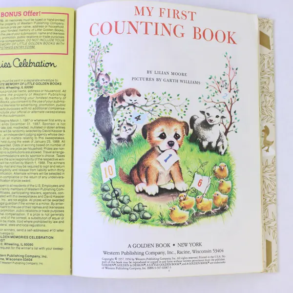 Vintage Lot of 3 Learning To Count Little Golden Books 1985 & 1957 Hardcover