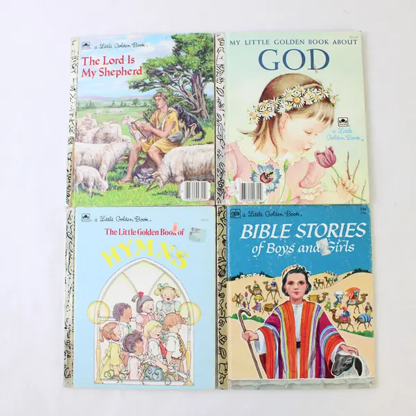 Vintage Lot of 4 Christian Theme Little Golden Books 1978 1985 1975 & 1986 HC