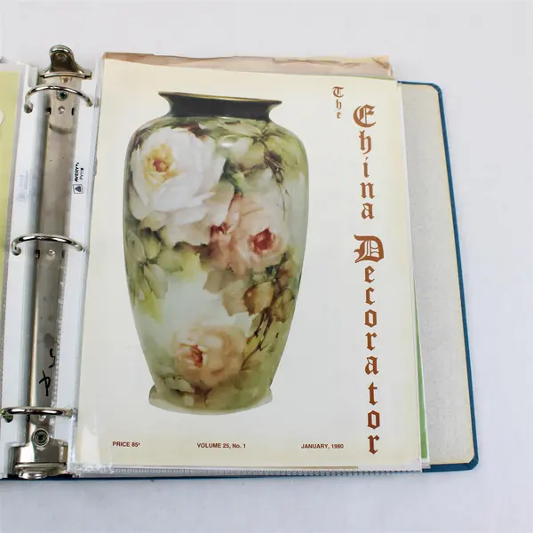 3-Ring Binder Scrapbook: Plate Painting Rose Patterns & Decoupage Designs