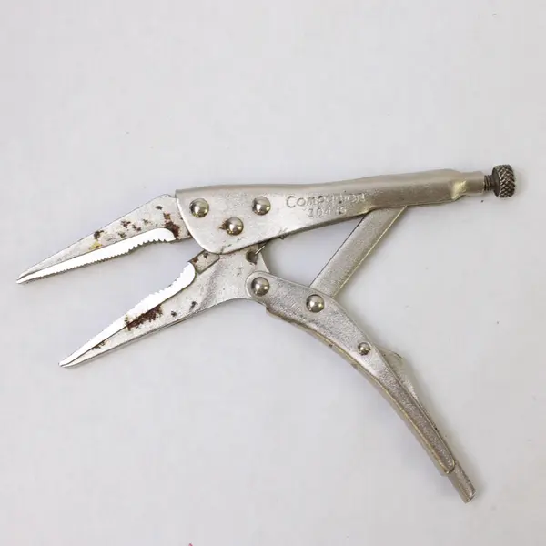 Lot of 2 Long Nose Locking Pliers & 7/16 Wrench Hand Tools 