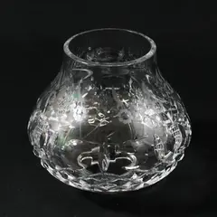 Unbranded Clear Cut/Etched Floral Glass Hurricane Lamp Globe/Shade 4.75" Tall