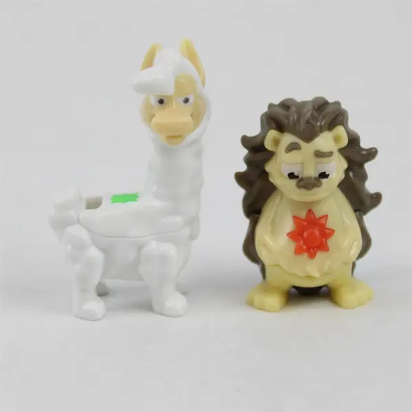 Lot of 2 Kinder Joy Llama and Hedgehog Buildable Figurines