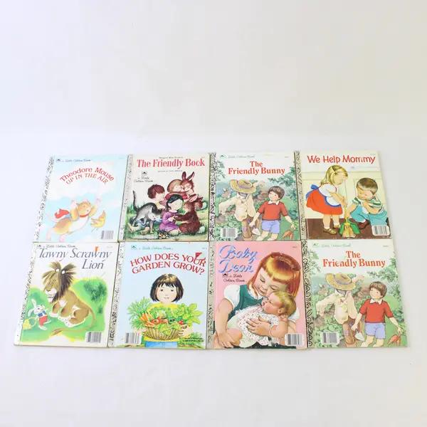 VTG Lot of 8 Little Golden Book Early Reader Children's  Books 1952 to 1986 HC