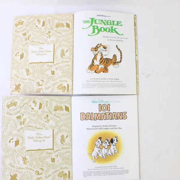 Vintage Lot of 2 Walt Disney Little Golden Books 1967 & 1991 Hardcover